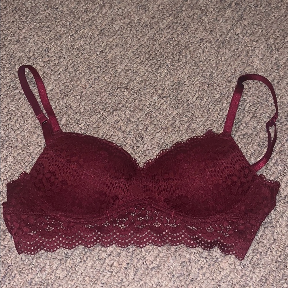 Red lace bra